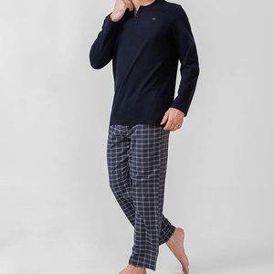 DAVID ARCHY Men's Sleepwear Long Sleeve Top & Bottom Pajama Lounge Set